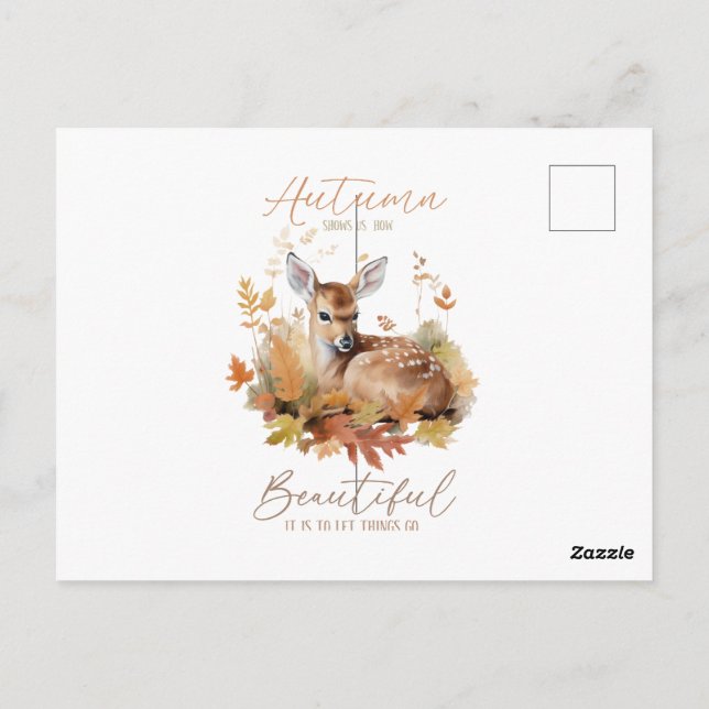Carte Postale Feuilles et fleurs automnales (Dos)