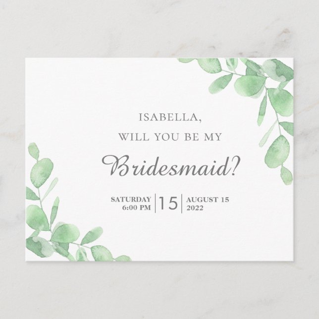 Carte Postale Feuilles eucalyptus.  (Devant)