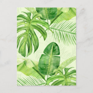 Carte Postale Feuilles Exotiques Tropicales Grandes Vertes