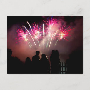Carte Postale Feux d'artifice appréciés par la famille