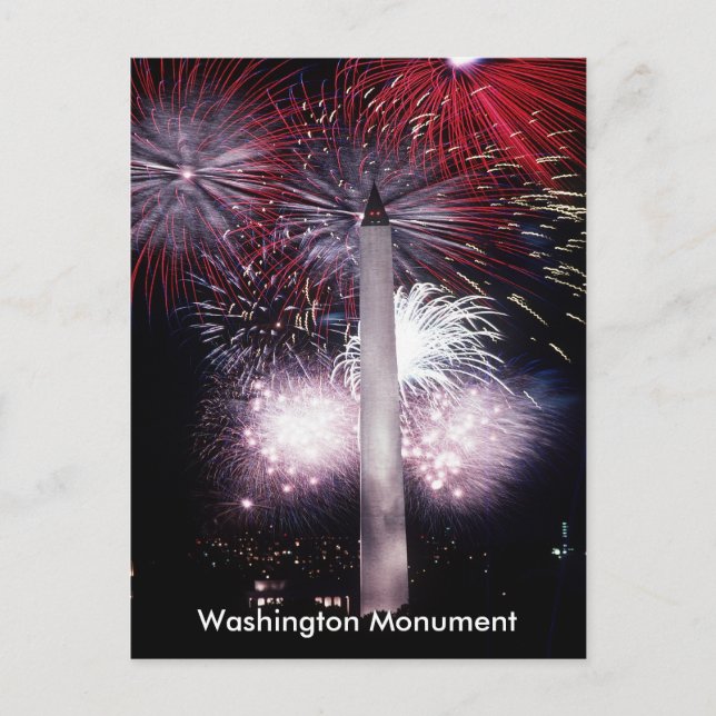 Carte Postale Feux d'artifice du monument Washington, ZSSG (Devant)