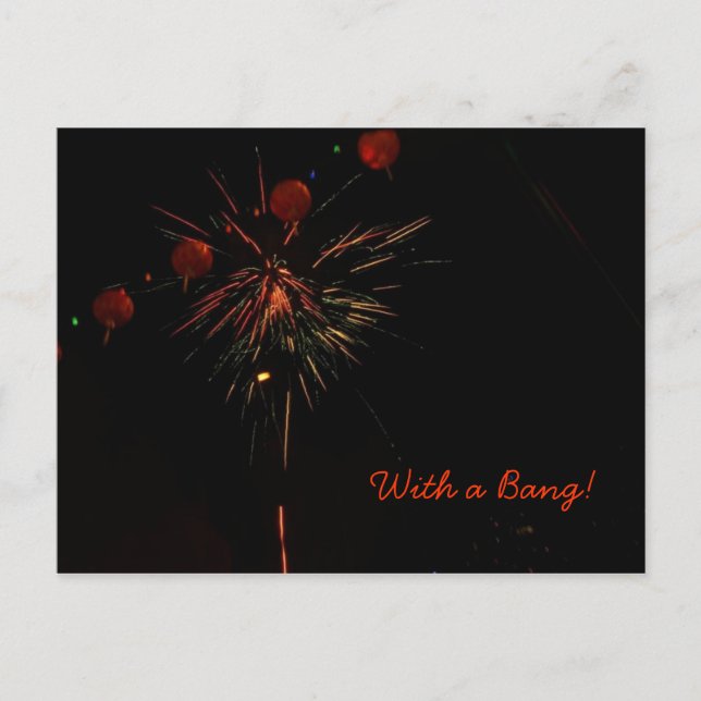 Carte postale - Feux d'artifice et lanternes (Devant)