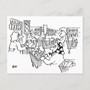Carte Postale Feux de circulation de supermarché amusant