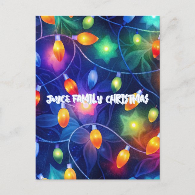 Carte Postale Feux de Noël brillant Fêtes Whimsical Joyeux (Devant)