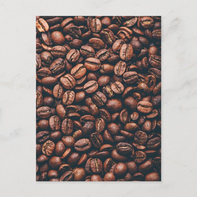 Carte Postale Fèves de café fraîches grillées (Devant)
