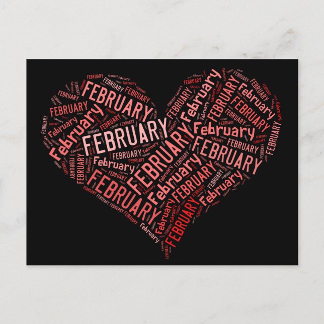 Carte Postale Février Coeur (Devant)