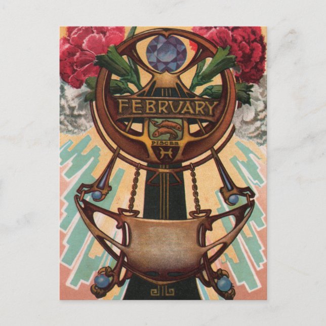Carte Postale Février - Pisces (Devant)