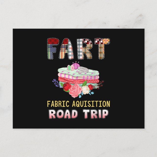 Carte Postale Ffunny Quilting Fabric Acquisition Road trip (Devant)