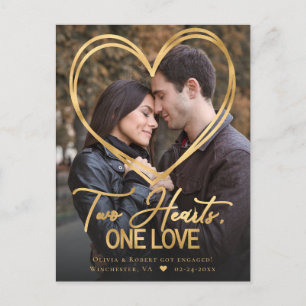 Carte postale Fiançailles de photos du coeur