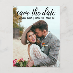 Carte Postale Fiançailles De Script Moderne Enregistrer La Date 