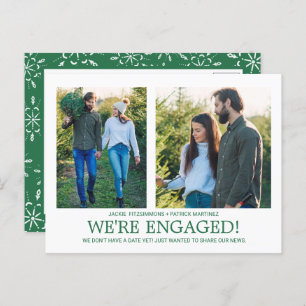 Carte Postale Fiançailles Faire-part 2 photo Motif de flocon de 