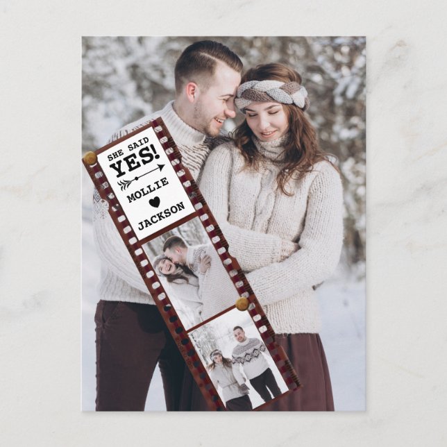 Carte Postale Fiançailles Faire-part Elle A Dit Oui Photo (Devant)