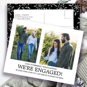 Carte Postale Fiançailles Faire-part photo Snowflake Motif