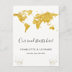 Carte postale fiançailles Gold