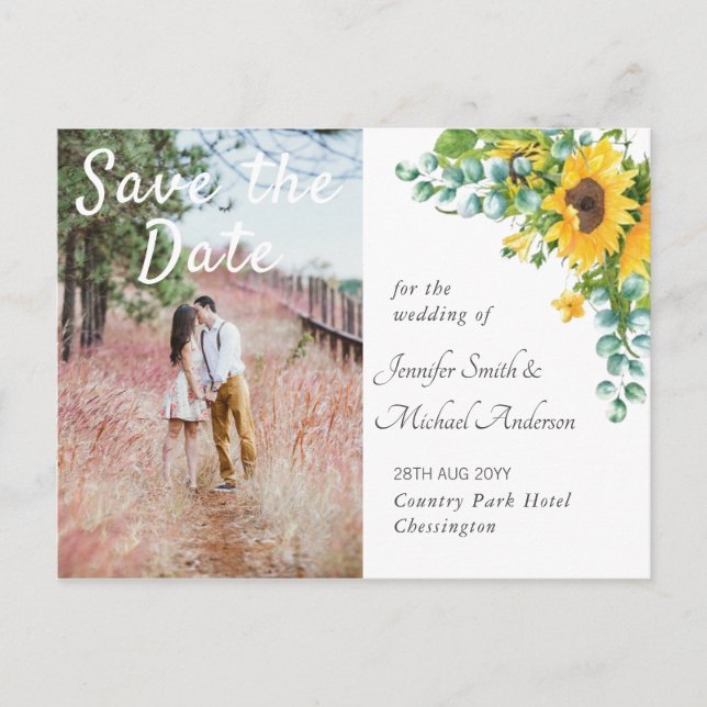 Carte Postale Fiançailles Photo Enregistrer la date Mariage des  (Devant)