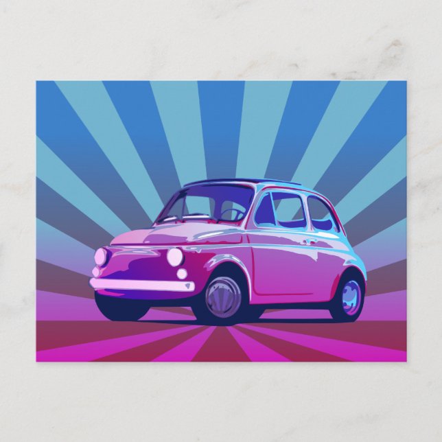 Carte Postale Fiat 500 Bunt (Devant)