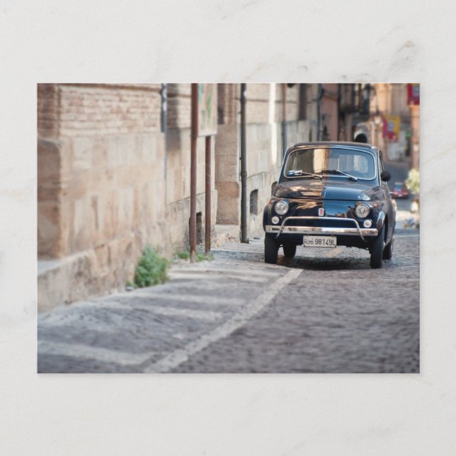 Carte Postale Fiat 500, Cinquecento en Italie (Devant)
