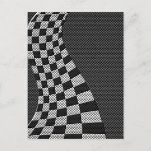 Carte Postale Fibre de carbone comme course Drapeau Wave Print