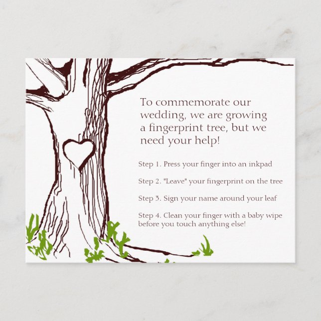 Carte Postale Fiche d'instruction de l'arbre d'empreintes digita (Devant)