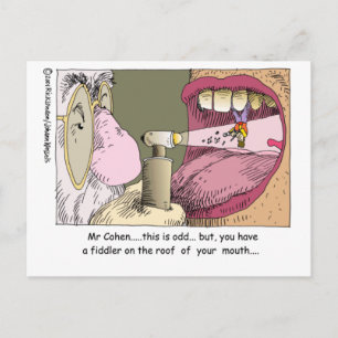 Carte Postale Fiddler Sur Le Toit Dentistère Drôle Dons & Tee - 