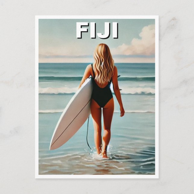 Carte Postale Fidji Surfer Girl (Devant)