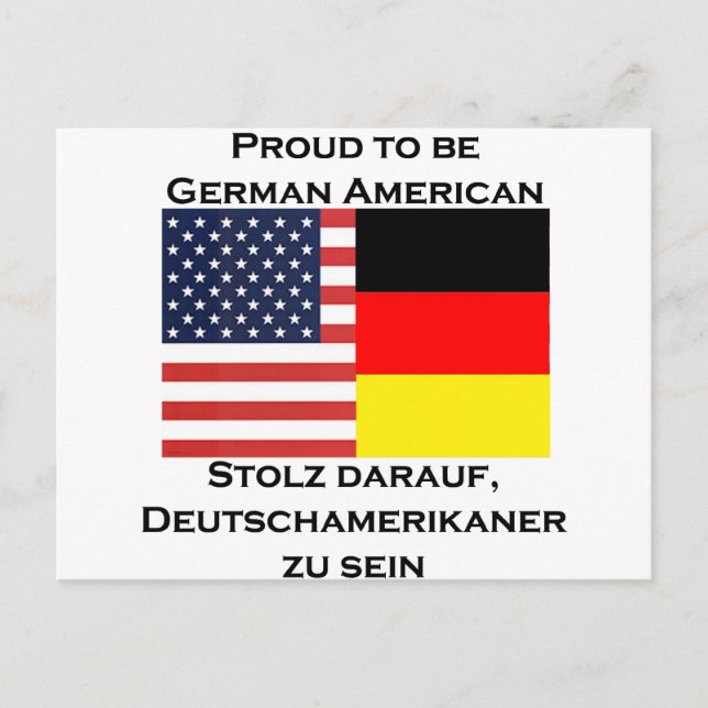 Carte Postale Fier d'être Allemand Américain (Devant)