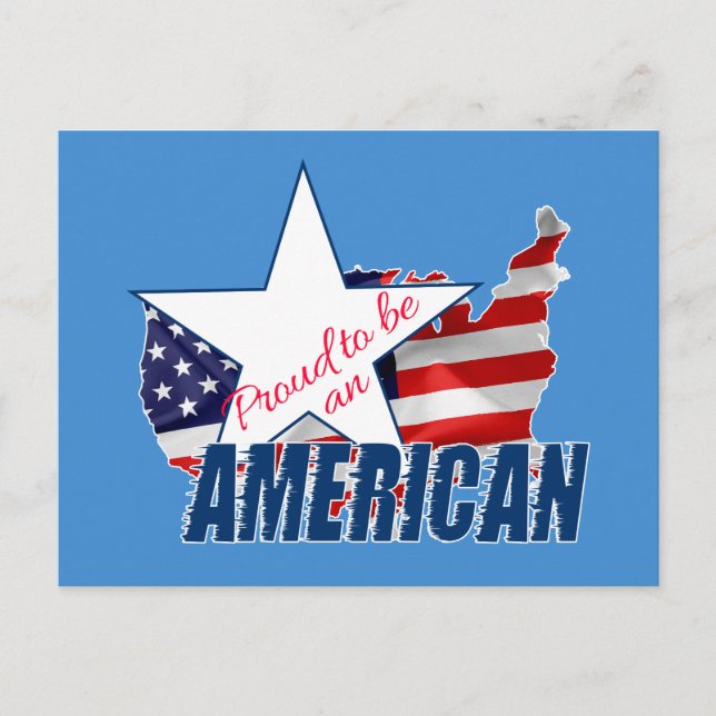 Carte Postale Fier d'être un Américain (Devant)