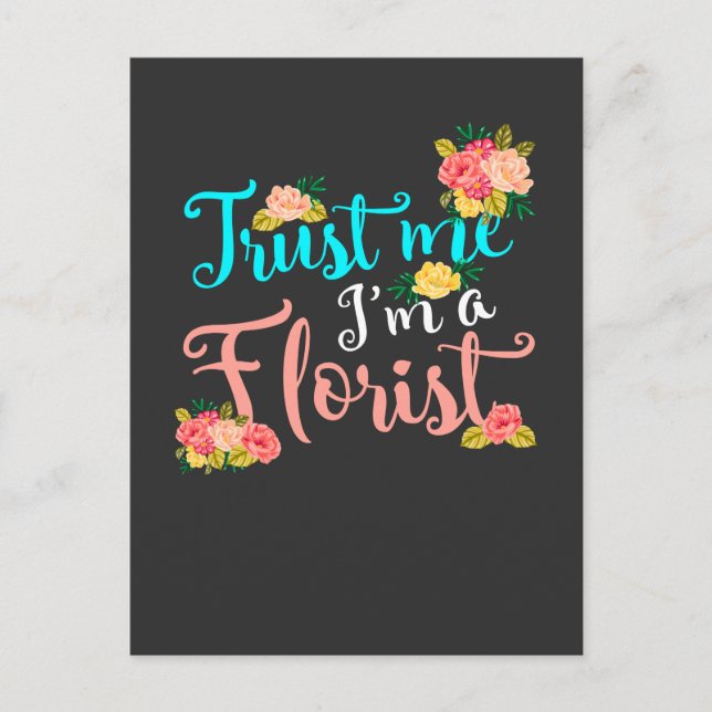 Carte Postale Fier fleuriste Citation Flower Gardening Femme (Devant)