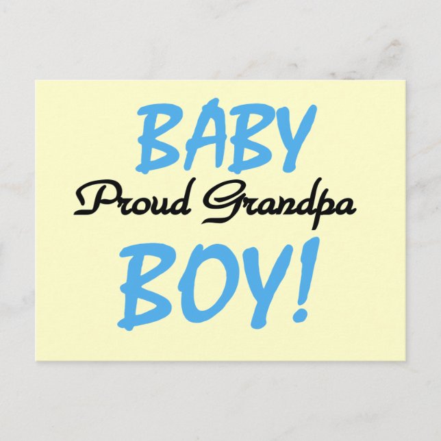 Carte Postale Fier Grand-Père Baby Boy Tshirts et cadeaux (Devant)