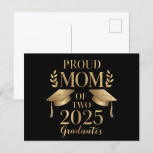Carte Postale Fier maman de deux diplômés 2025 jumeaux diplômés