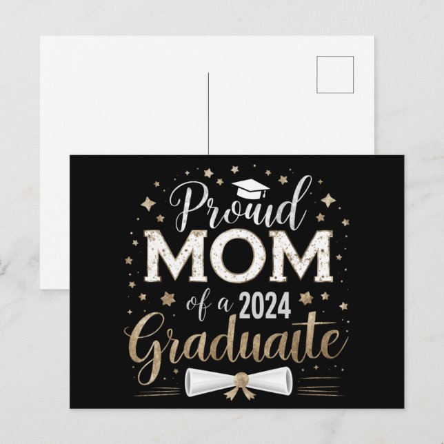 Carte Postale Fier Maman D'Un Diplômé De La Classe Supérieure 20 (Devant / Derrière)