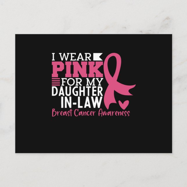 Carte Postale Fier Soutien familial Cancer du sein de la belle-f (Devant)