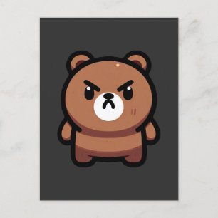 Carte Postale Fierce Brown Ours Art