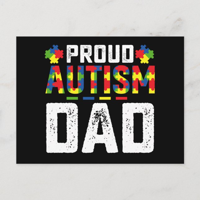 Carte Postale Fière Autisme Papa Sensibilisation Famille Autiste (Devant)