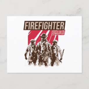 Carte Postale Fière escouade de pompiers