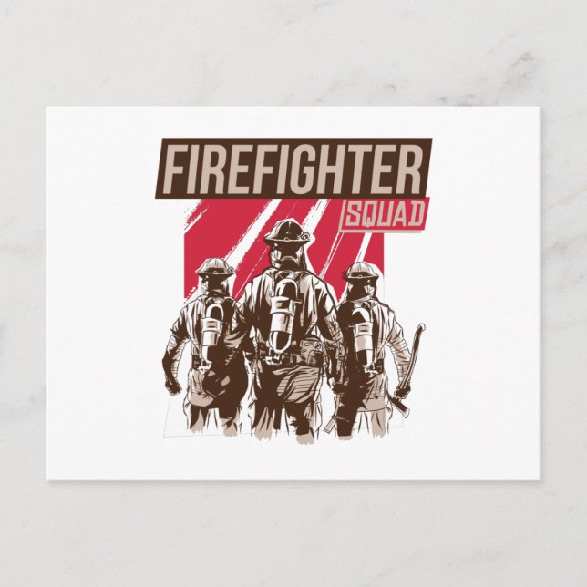 Carte Postale Fière escouade de pompiers (Devant)