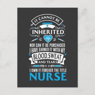 Carte Postale Fière infirmière diplômée cadeau RN Hospital Vie