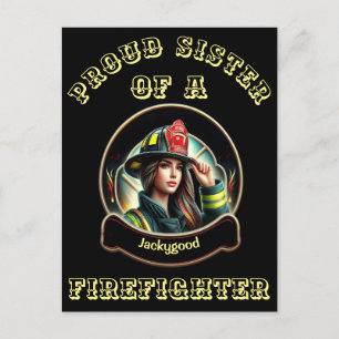 Carte Postale Fière Soeur d'un FireFighter imagination W