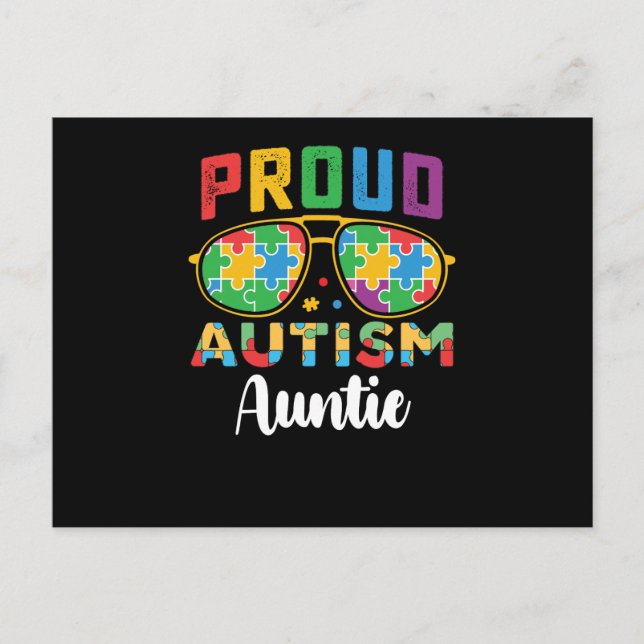 Carte Postale Fière Tante de la Sensibilisation à l'Autisme (Devant)