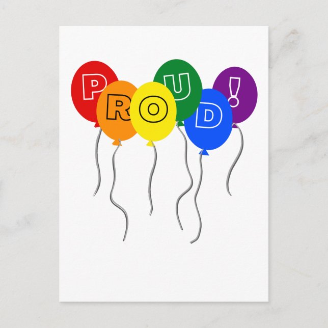 Carte Postale Fiers ballons couleur LGBTQ Pride (Devant)