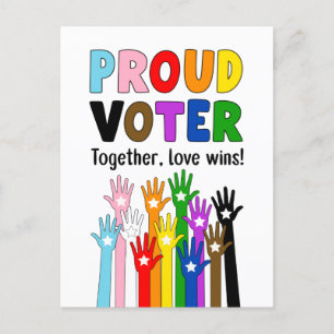 Carte Postale Fiers Électeurs - Ensemble, l'amour gagne !