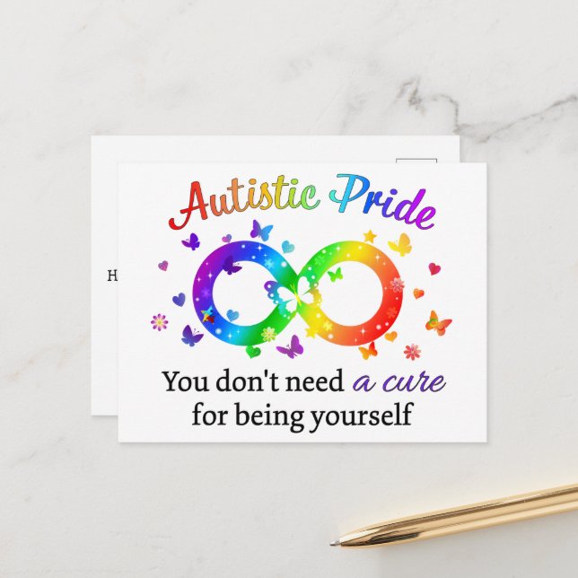 Carte Postale Fierté autistique (Devant/Arrière en situation)
