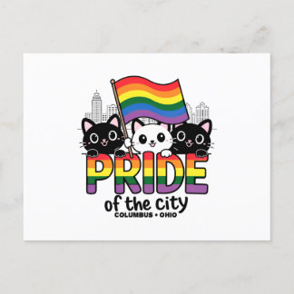 Carte Postale Fierté de Columbus City Ohio USA Rainbow Flag