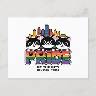 Carte Postale Fierté de Houston City Texas USA Arc en ciel