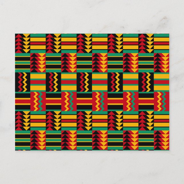 Carte Postale Fierté de panier africain rouge jaune vert noir (Devant)