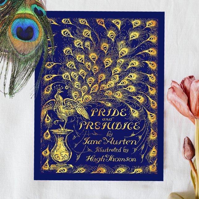 Carte Postale Fierté et préjugé Bleu Peacock Livre couverture (Créateur téléchargé)