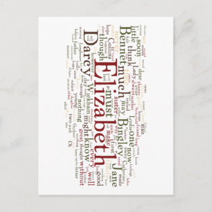 Carte Postale Fierté et préjugé Mot Cloud