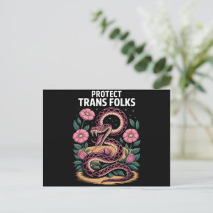 Carte Postale Fierté trans rétro Droit trans Protéger les person