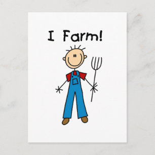 Carte Postale Figure à bâtons T-shirts et cadeaux d'agriculteurs