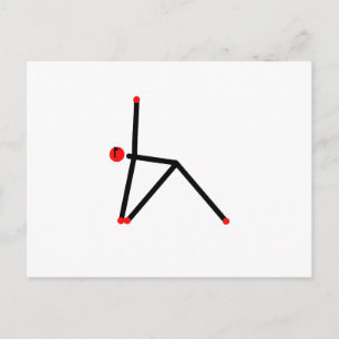 Carte Postale Figure de bâton de pose de yoga triangle.